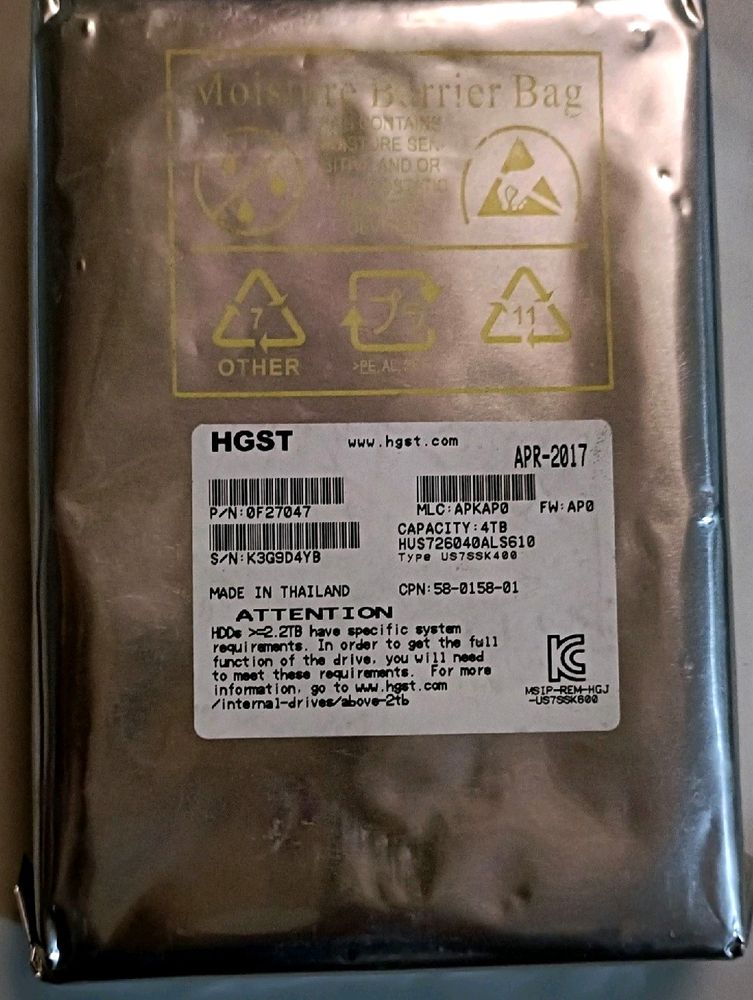 Hitachi HGST 4 TB Brand New Hardisk 7200 RPM