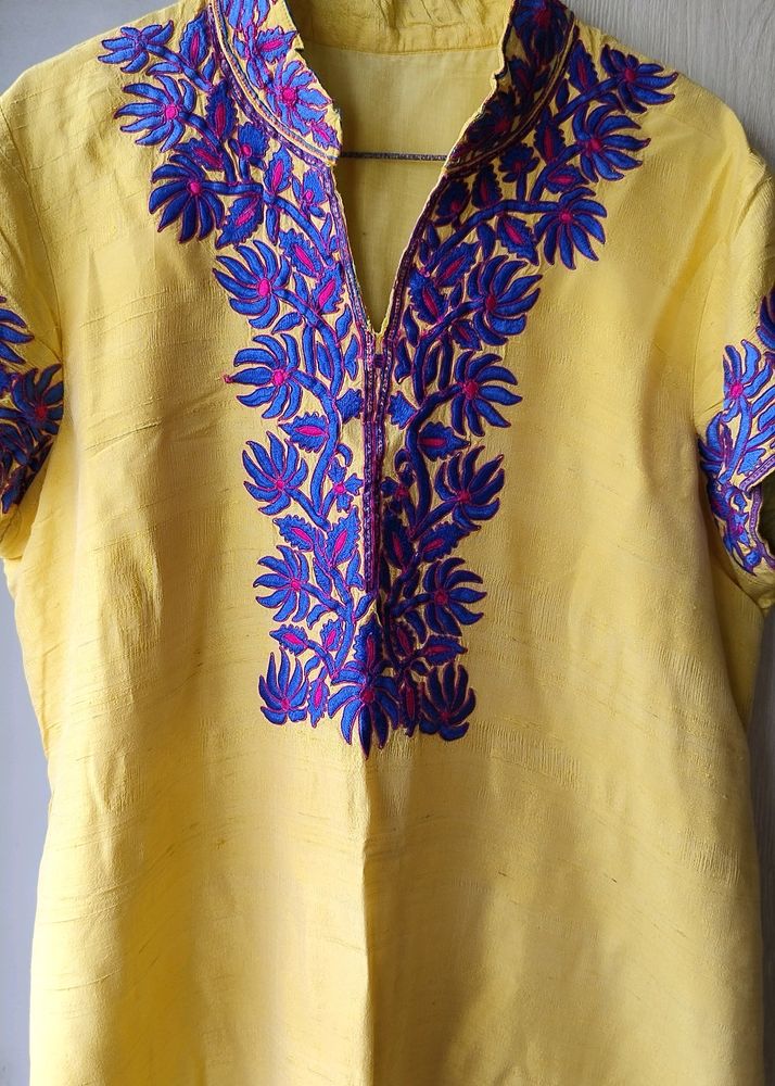 Embroidered Raw Silk Kurta