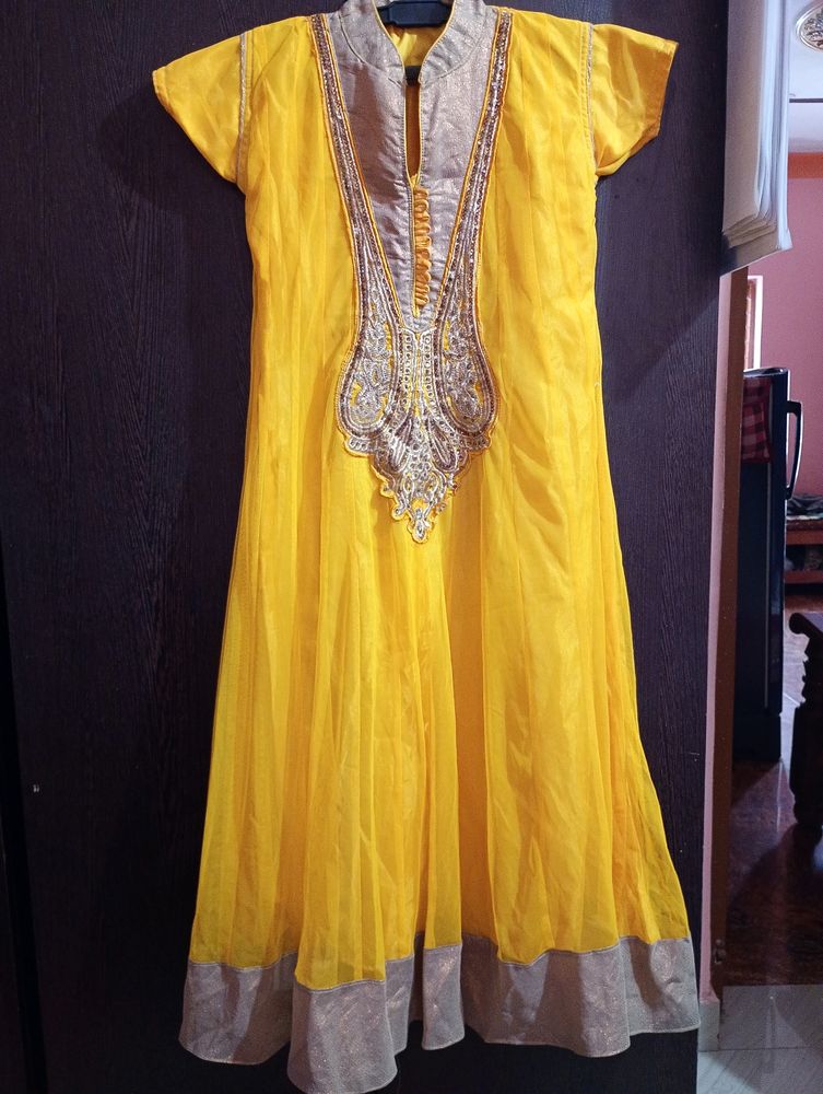 Beautiful Yellow Anarkali Dress 👗🌸✨