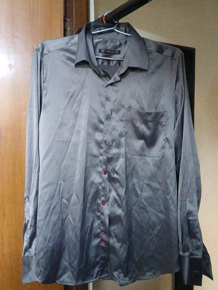 Turtle Grey Satin Shirt