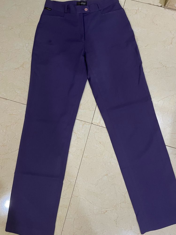 Purple High Waist Trousers.