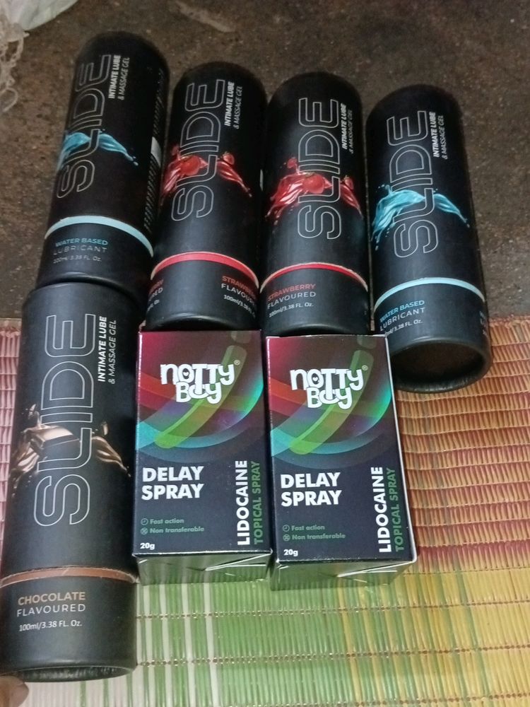 Combo Of 7 Nottyboy Spray And Lubricant For Men