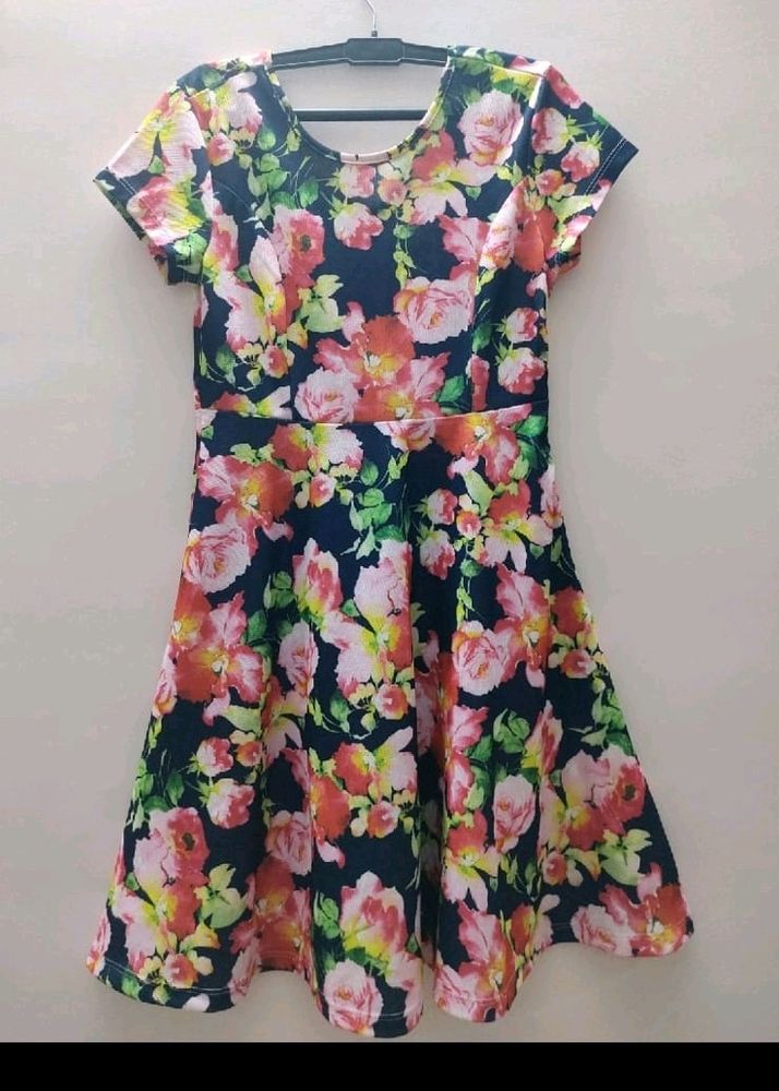 Floral Print Fit And Flare Dress