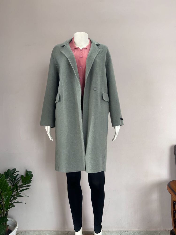 Pastel Blue Drop Shoulder Premium Overcoat