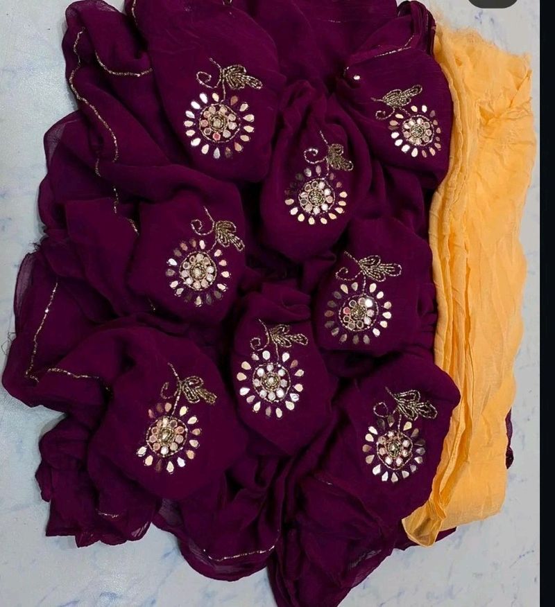 Dark Purple Saree With