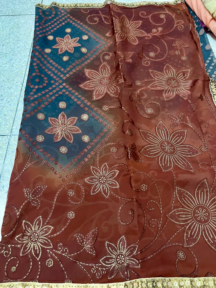 Beautiful Brown saree with blouse