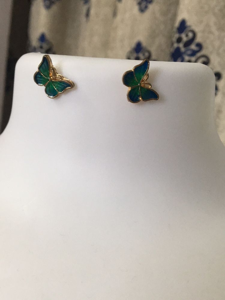 Tarnished Butterfly Stud Earrings