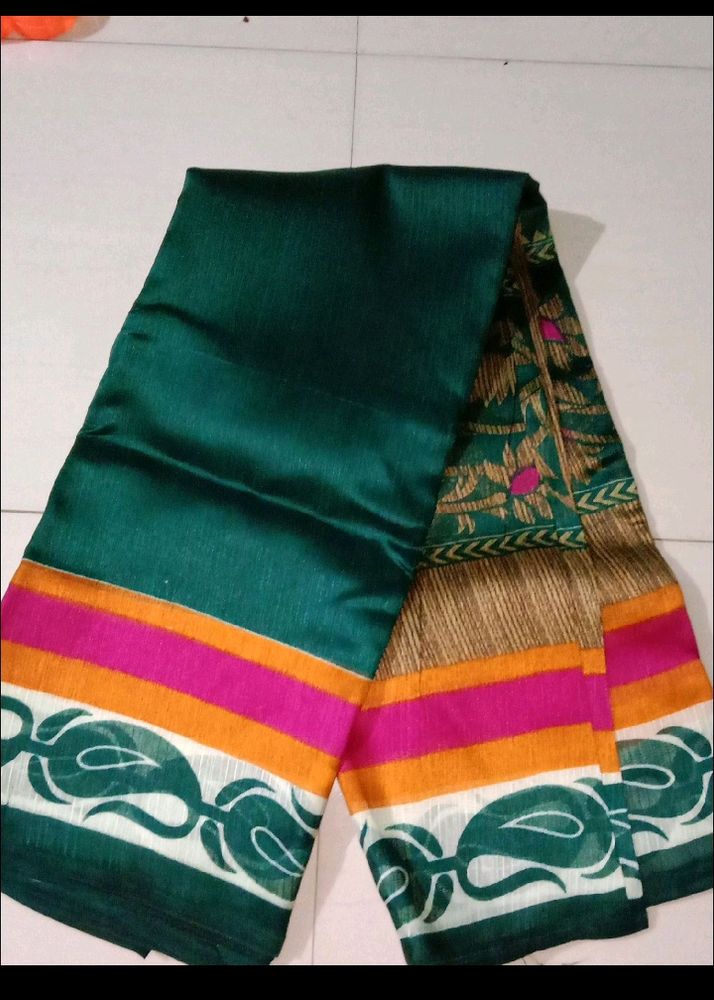 New Cotton Silk Saree With Blousepc