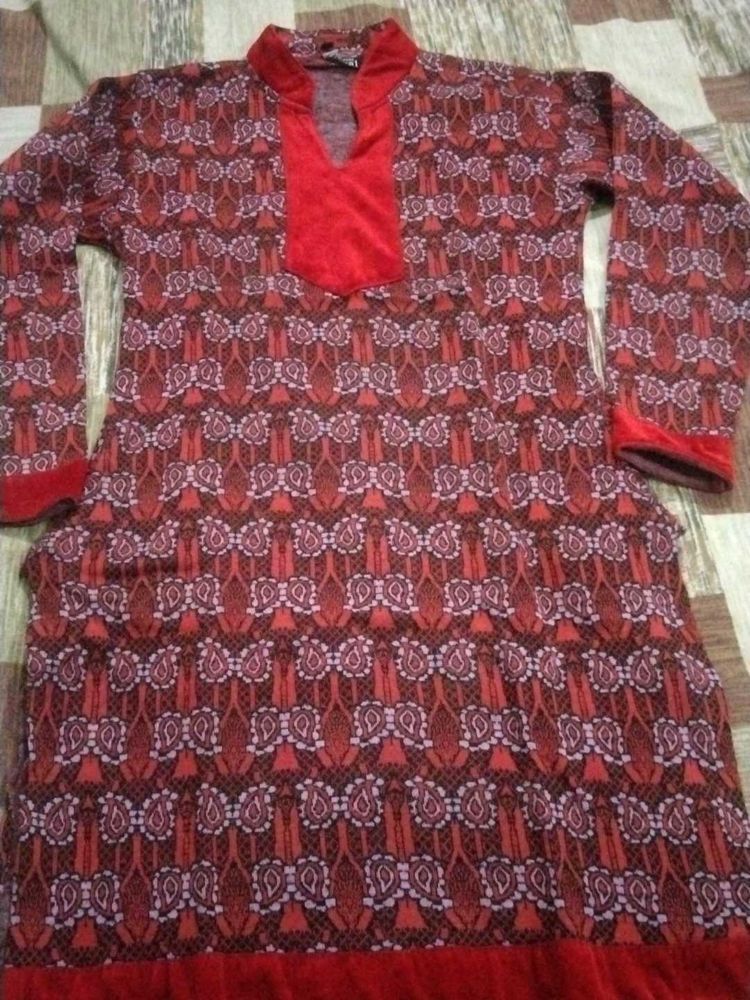 Woolen Short Red Kurti