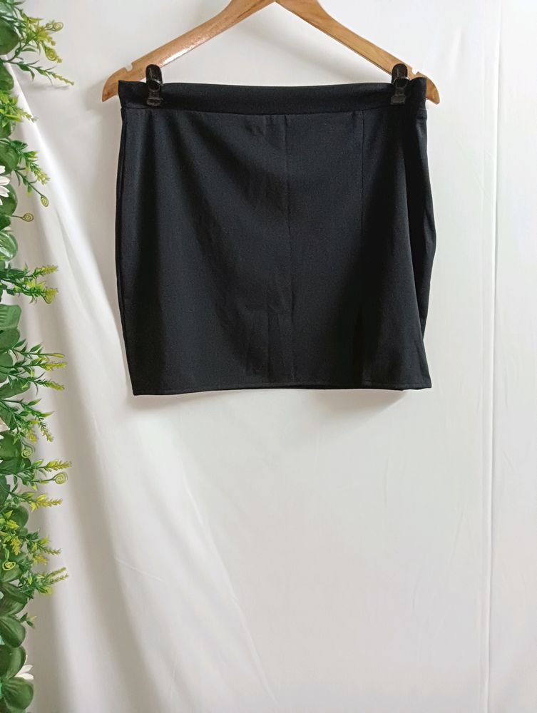 Mini Pencil Skirt With Cutout At One Side