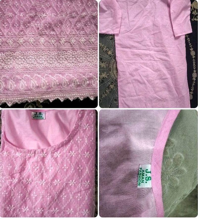 New Chikankari Pink Kurti