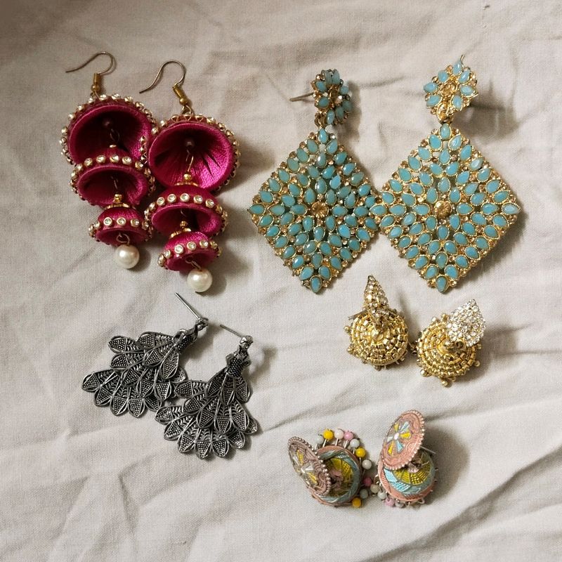 5 Pairs Of Earrings