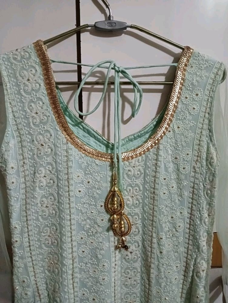 Embroidered Kurta Palazzo Set