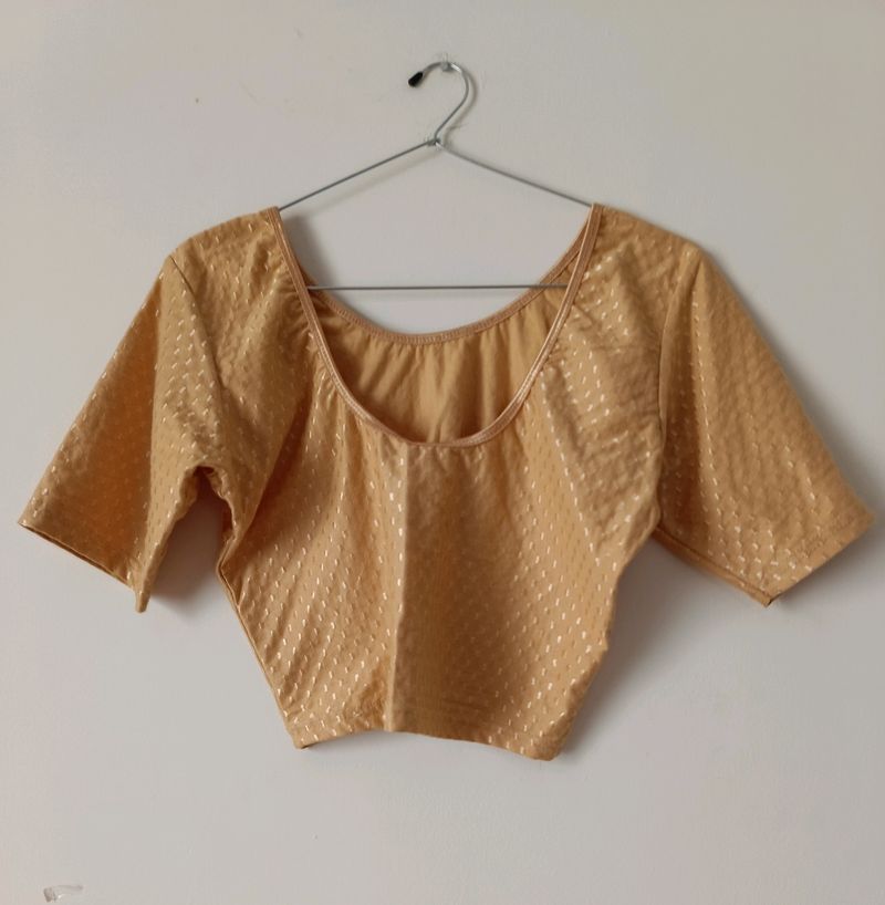 Golden Strechable Blouse For Women