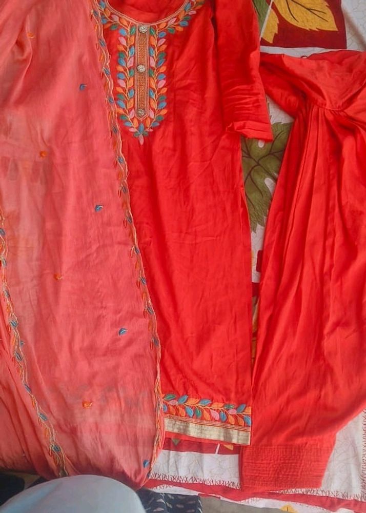 Punjabi Suit Red Color