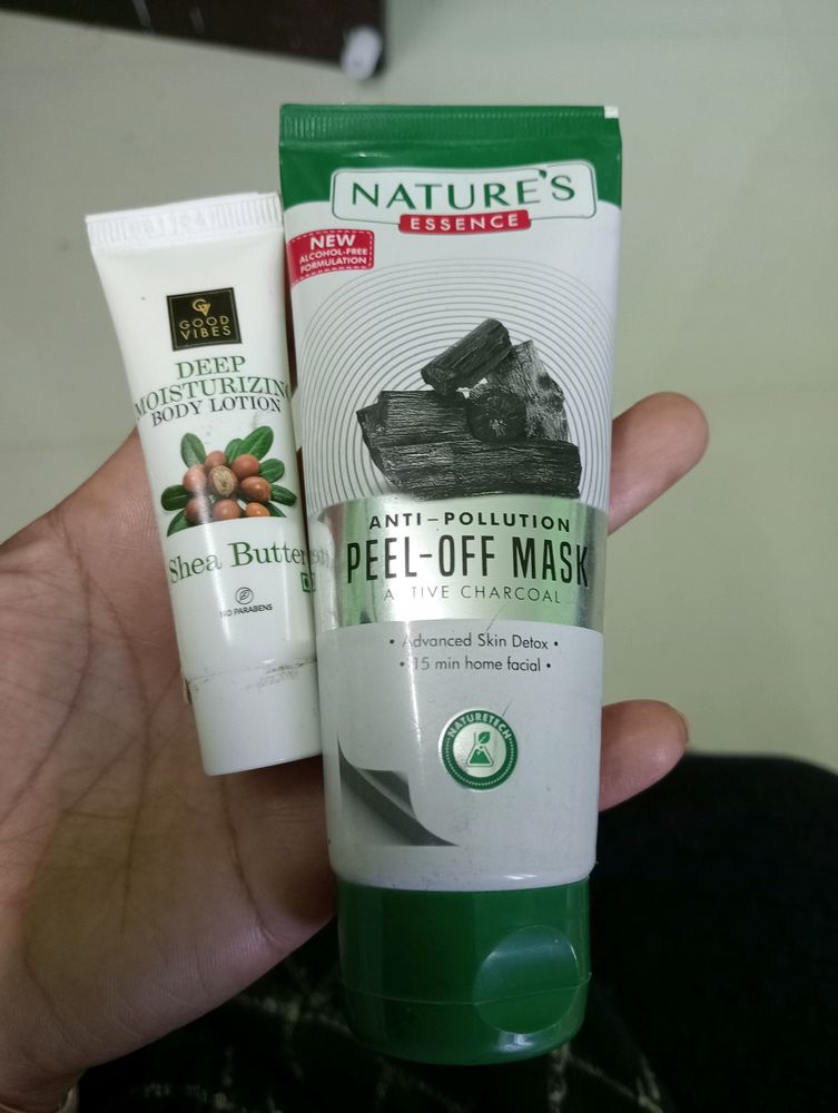 oCharcoal Peel Off Mask , moisturizing Body Lotion