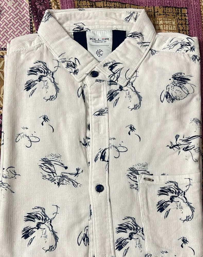 Killer Men Printed White Shirt