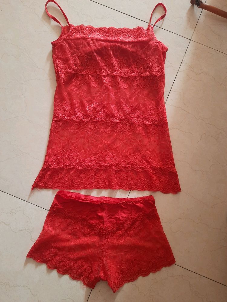 Red Bridal Lingerie Set