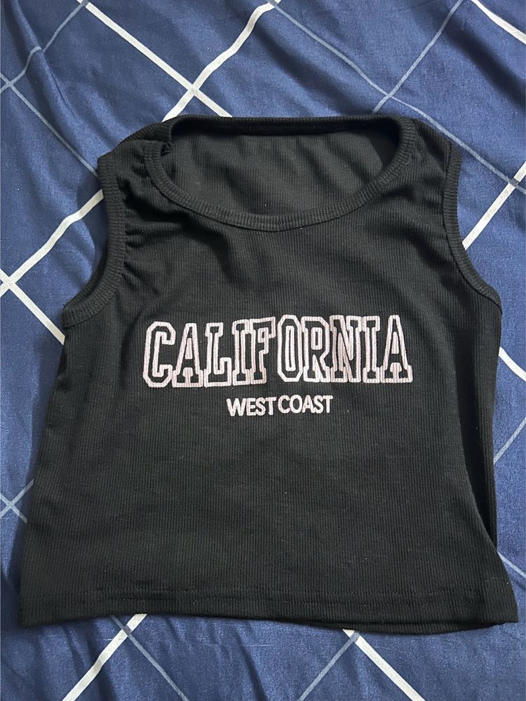 California West Coast Black Crop Top