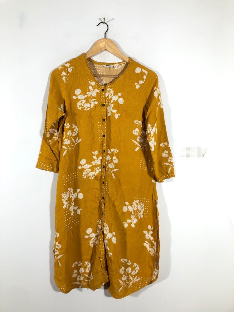 Mustard Yellow Printed Kurta(Women’s)