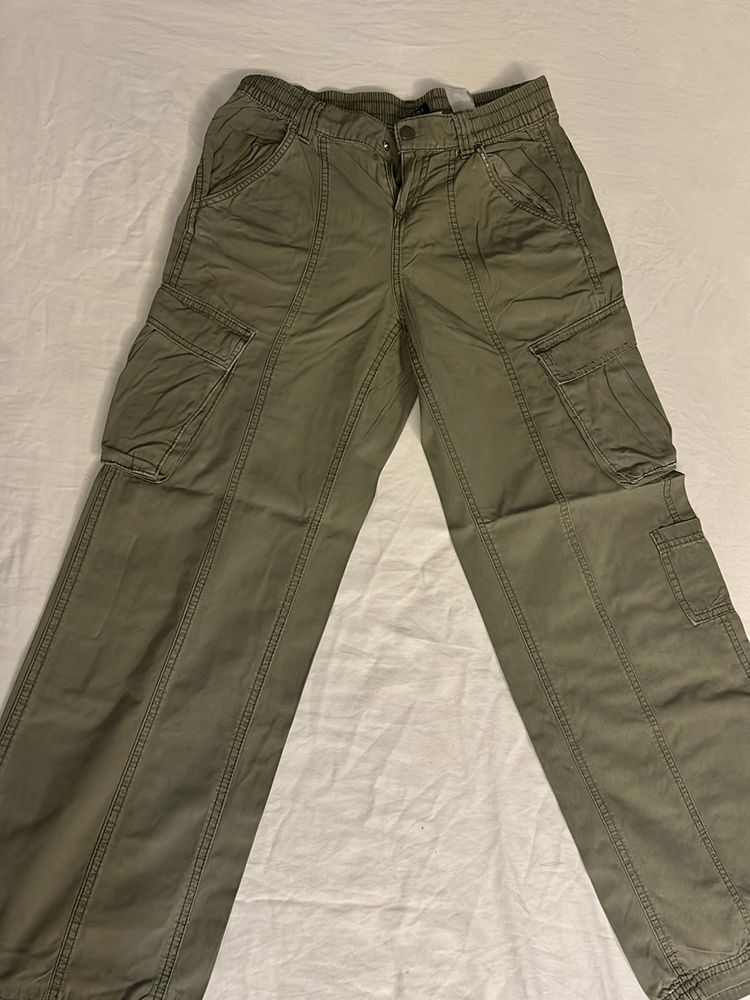 Canvas Flared H&m Cargo Pants