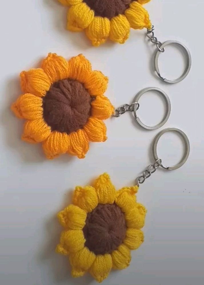 Crochet Keychain Sunflower🌻1