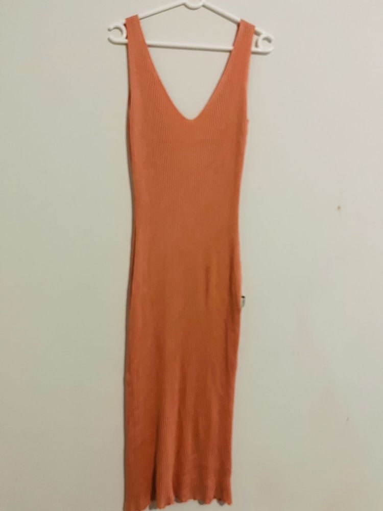 Sexy Resort Wear Peach Bodycon Dress