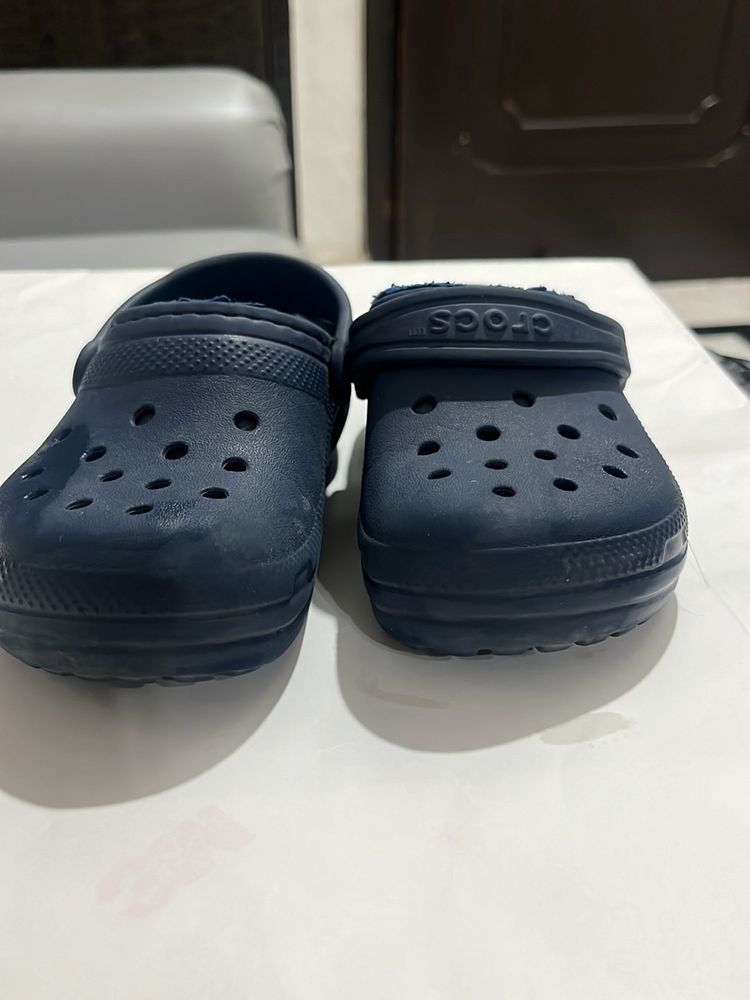 Winter Crocs Navy Blue