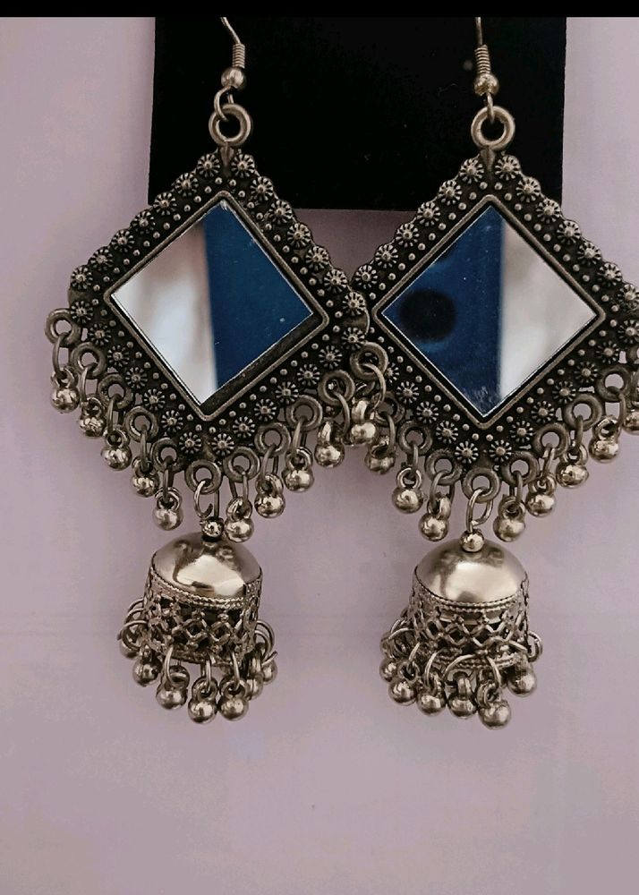 Oxidised Mirror Earrings