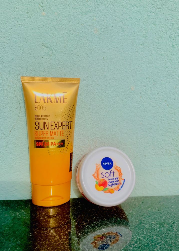 Lakme Sunscreen & Nivea Moisturiser