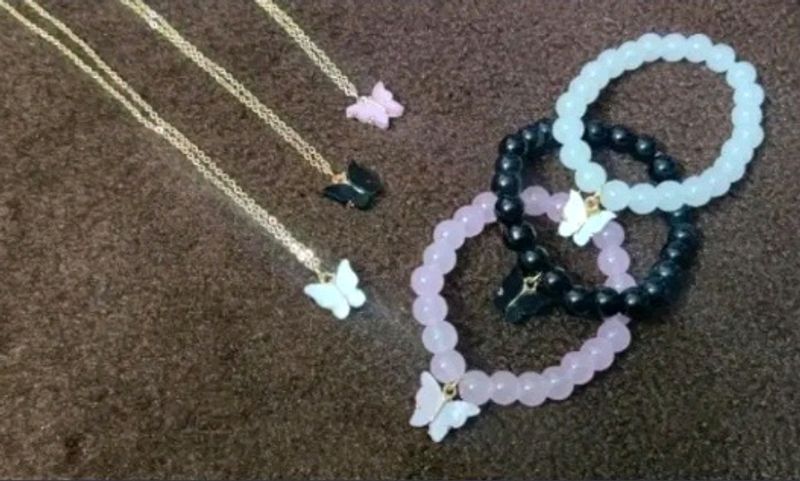 Butterfly Shape Pendant Chain & Bracelet