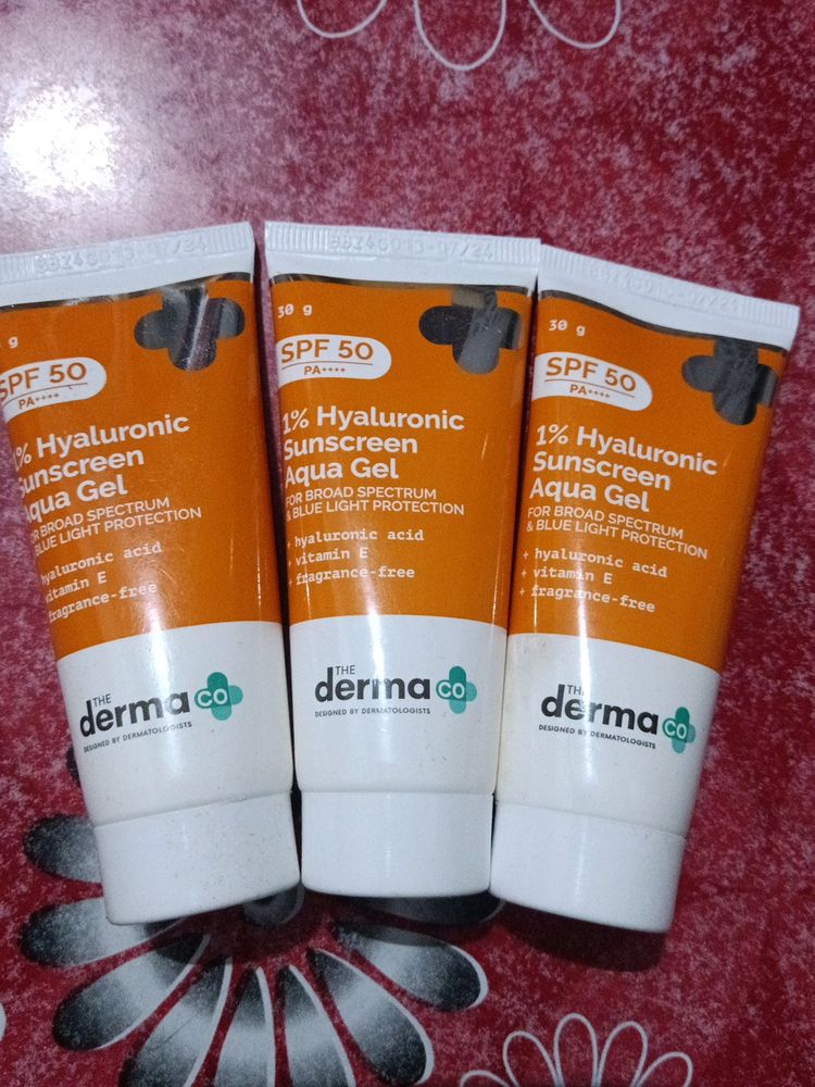 Combo Of 3 The Derma Co 1% Hyaluronic Sunscreen