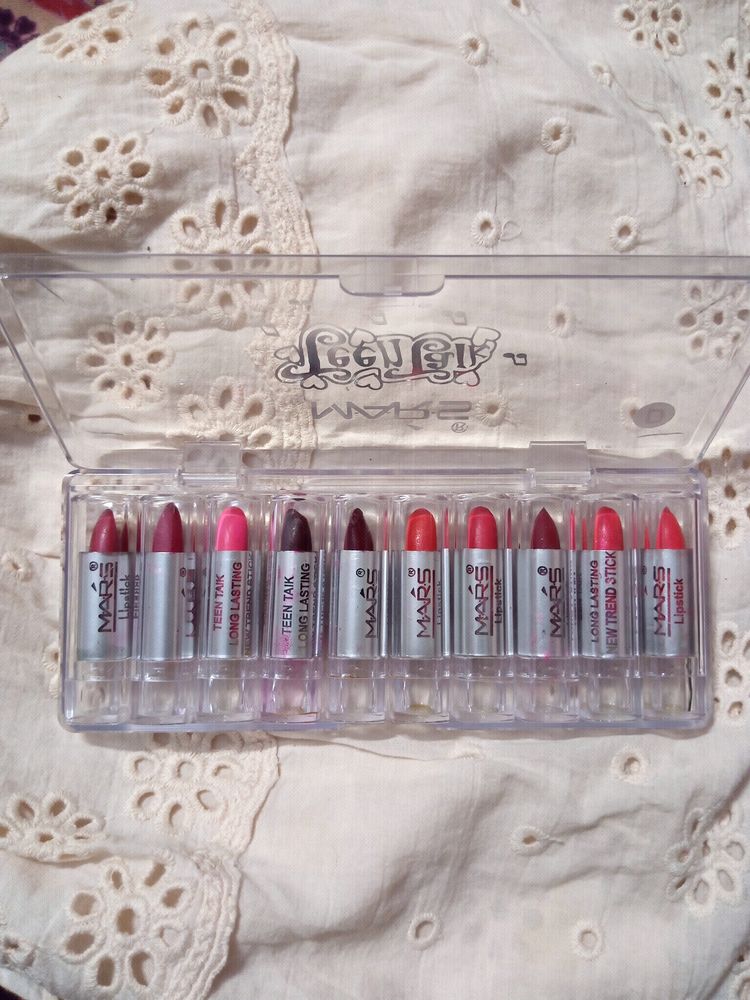 Mars Shade Mini Lipstick, Creme Finish, 10 Pieces.