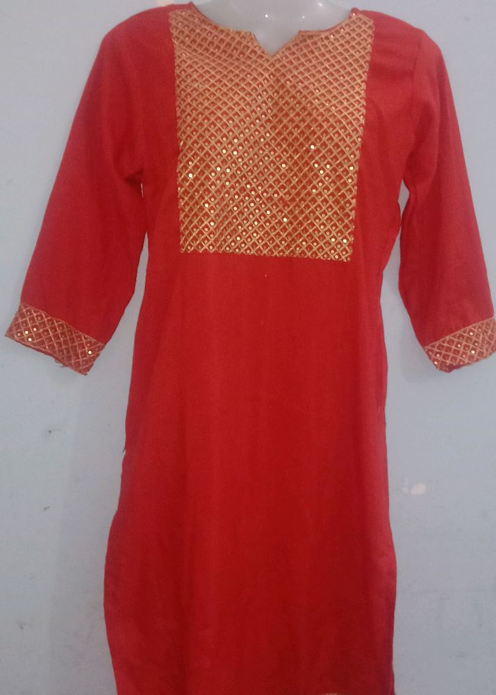 Red Sequin Kurta💖