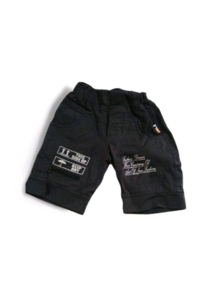 Grey Toddler Shorts with Printed Designs