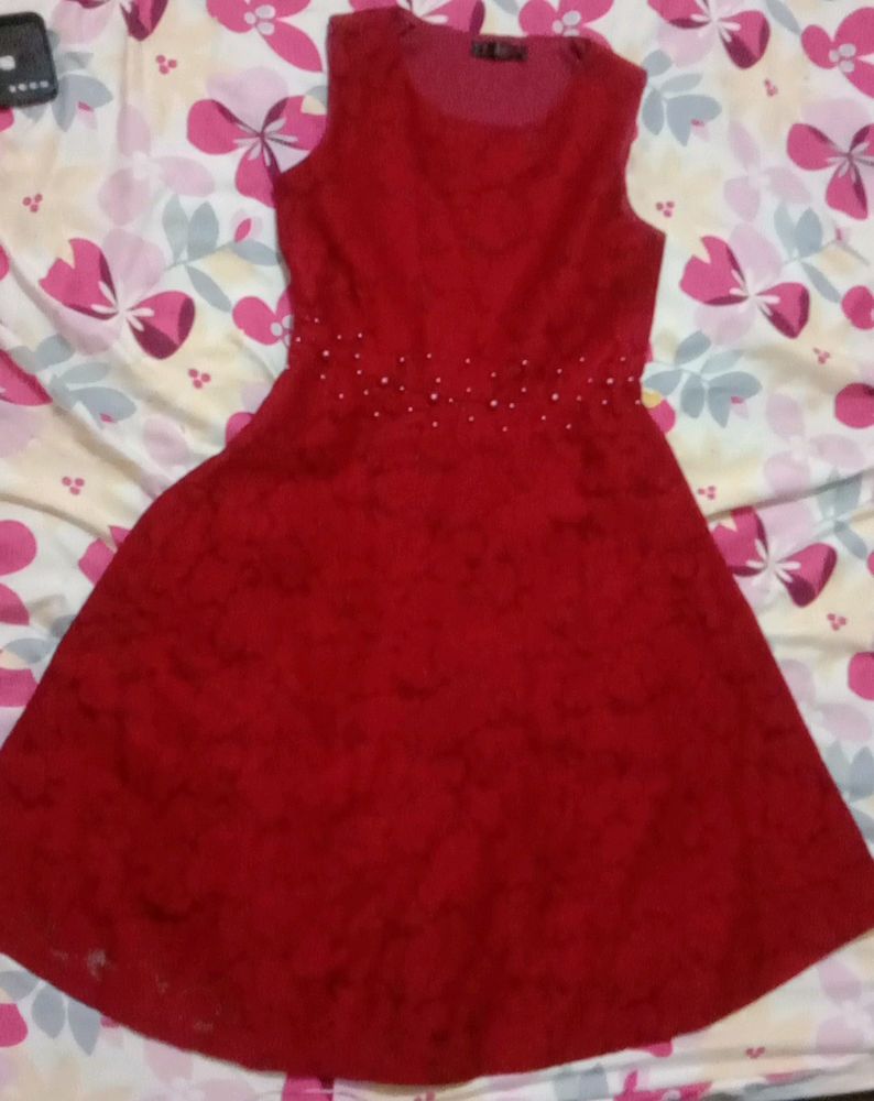 Dark red birthday dress