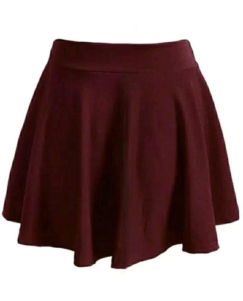 Women Mini Skirt Maroon