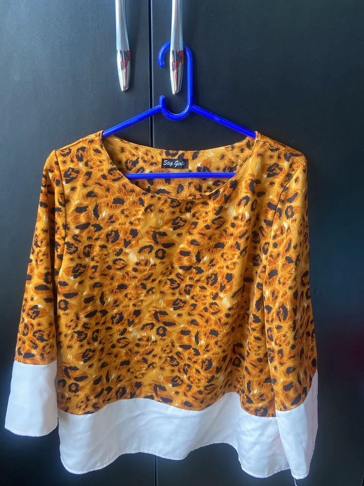 Statement Animal Print Cape Top