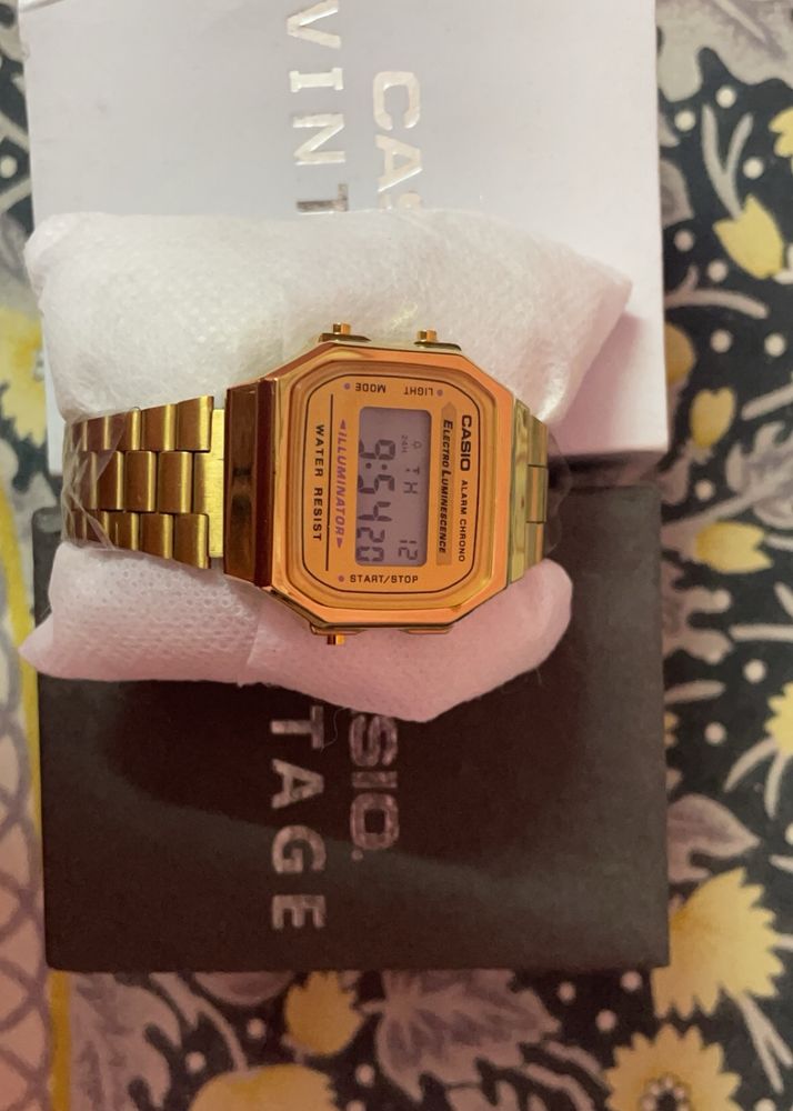 Casio Vintage Edition Gold Alarm Chrono Watch