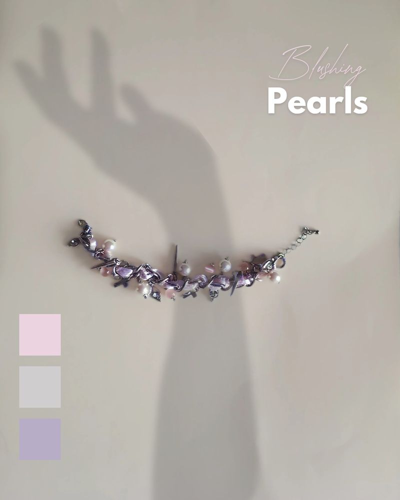 Imported Charm Bracelet: Blushing Pearls