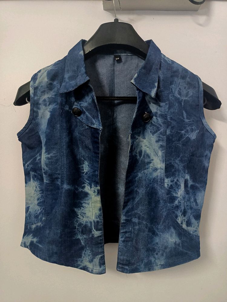 Navy Blue Shaded Jacket For Women