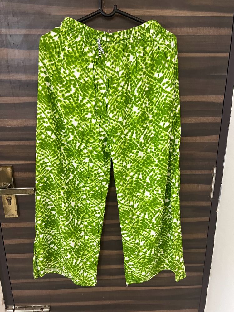 Printed Green Summer Cotton Pants