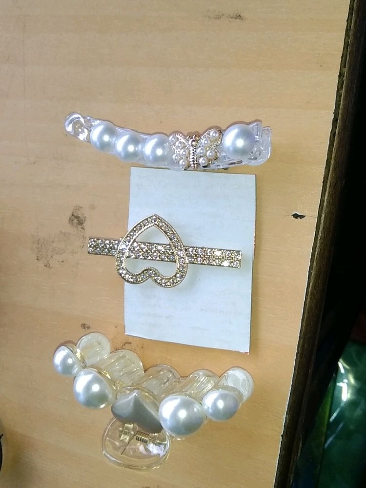 Any One Korean Clips White Pearl Clip