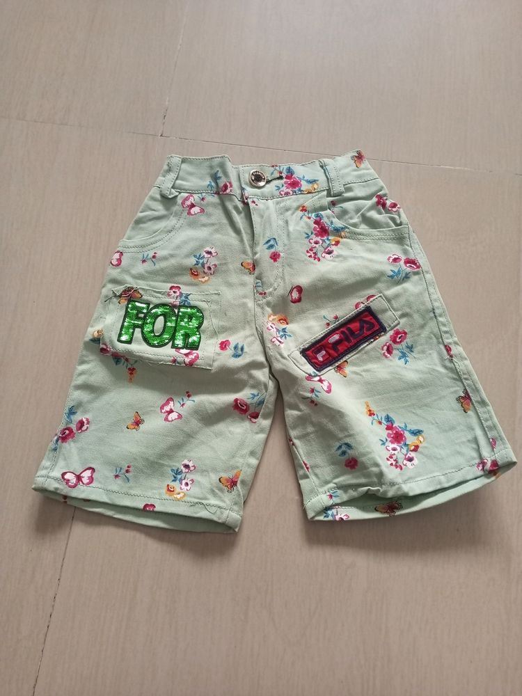 Pista Green Baby Girls Shorts 2-3 Year