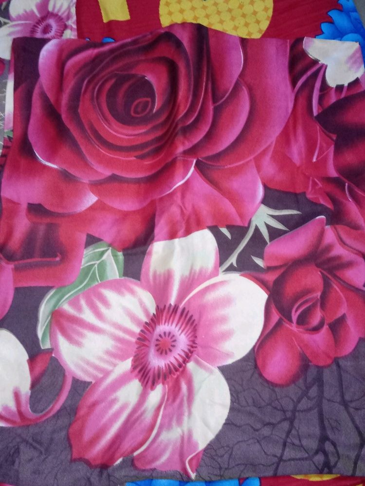 Roseflower Printed  Bedsheet With Two Pillow Cover