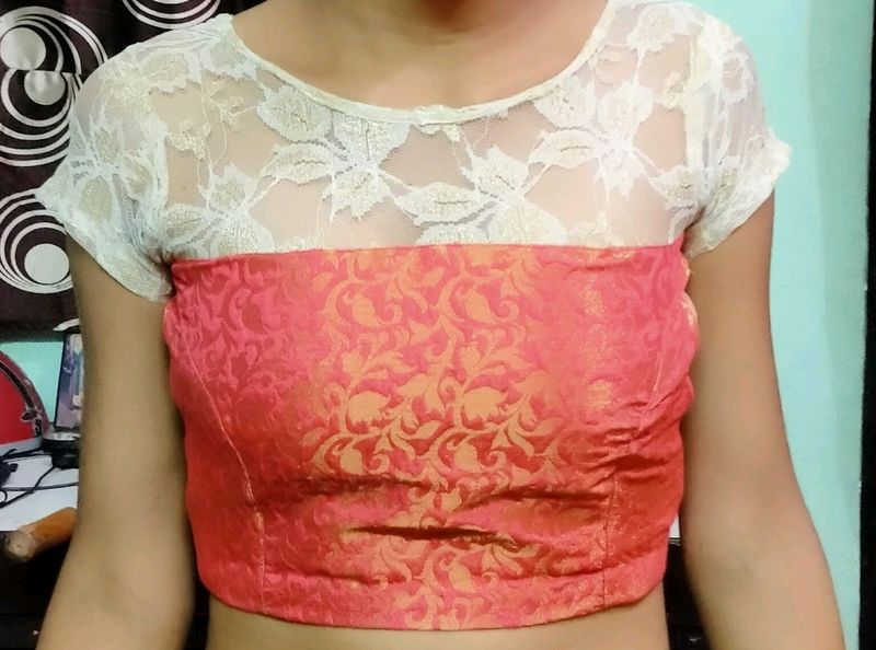 Beautiful Gajri Wiithh Cream Net Blouse 😍