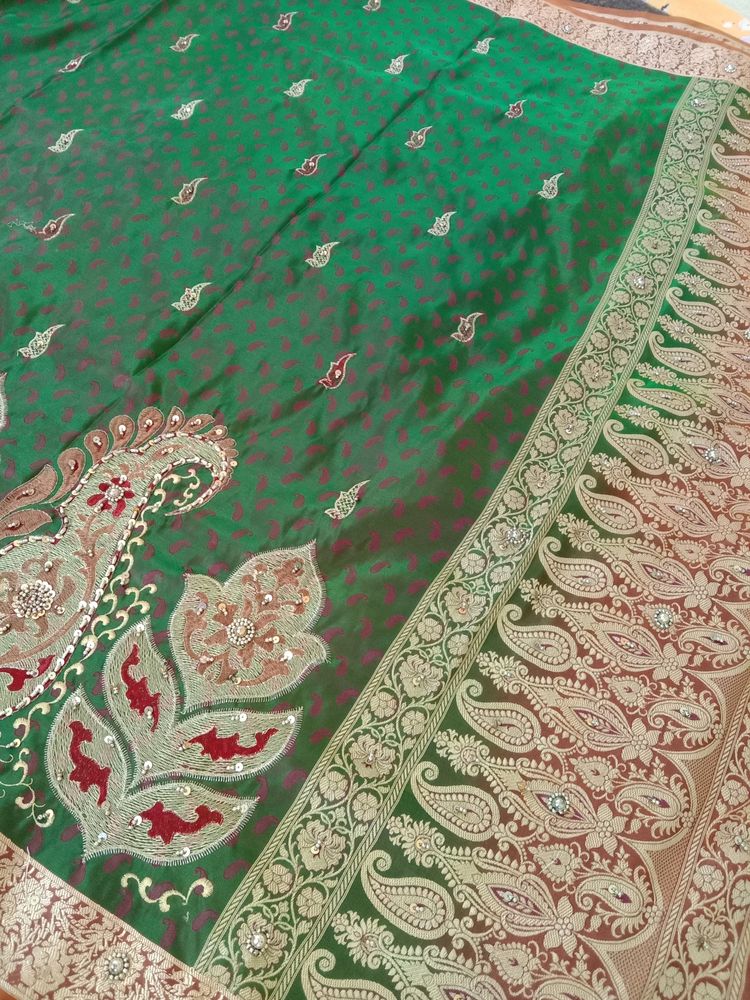 Green Zardosi Silk Saree