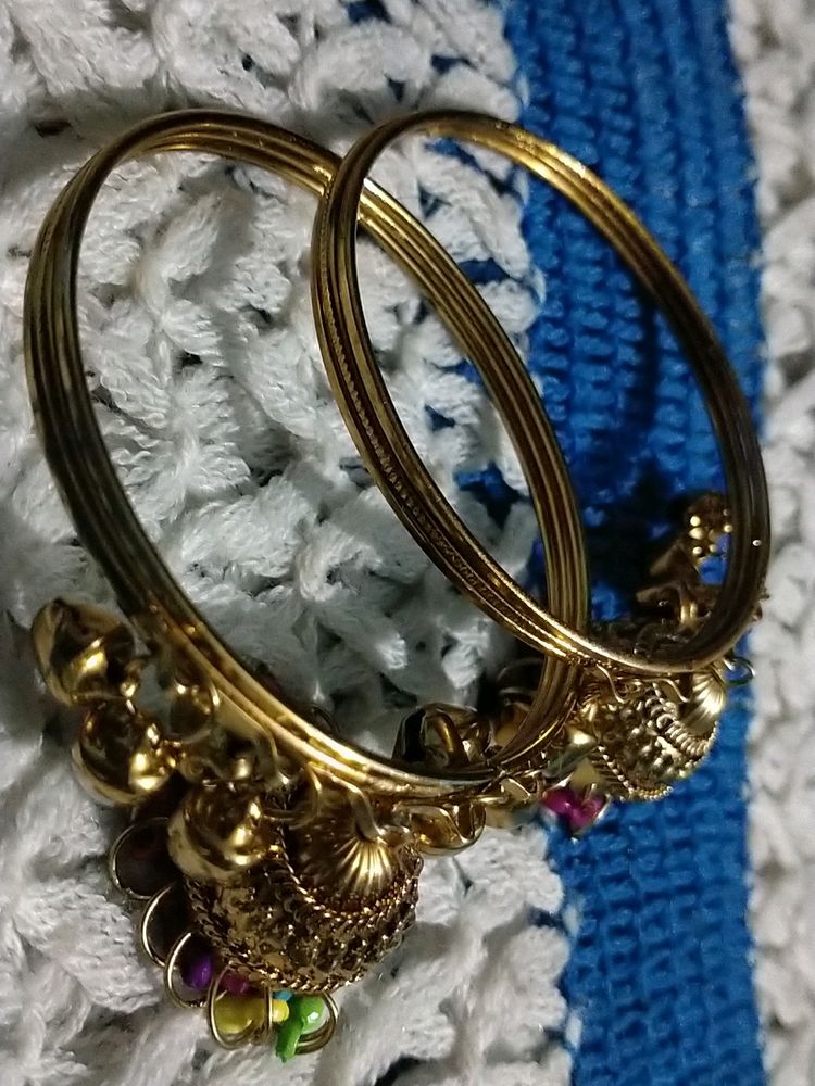 Bangles with ghungroo and colourful beads.