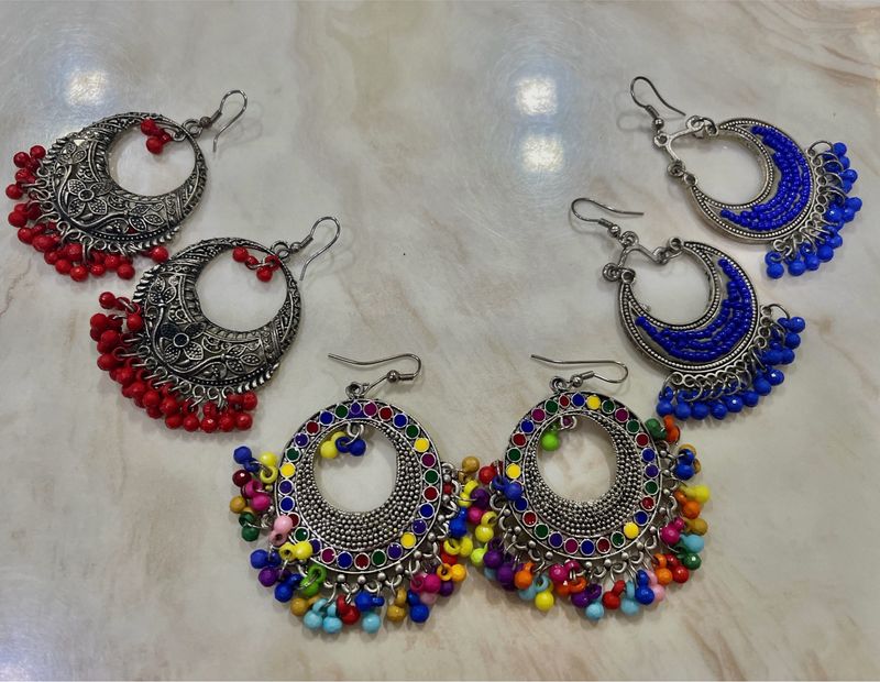 Combo Of 3 Oxidised jhumka