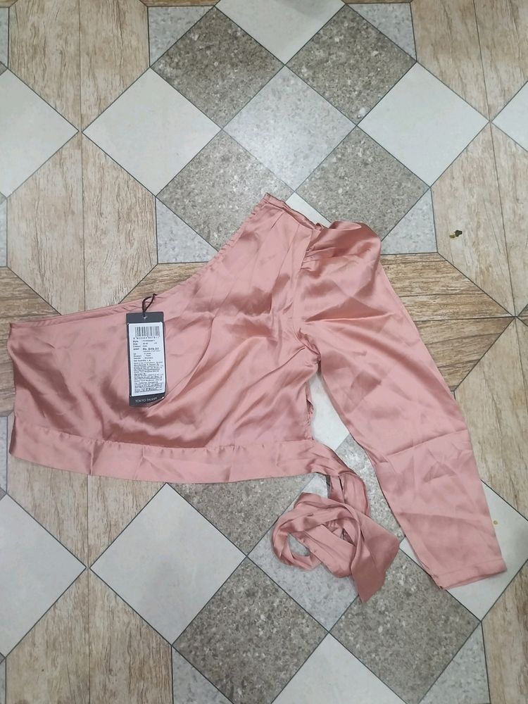 Women Pink One Shoulder Top